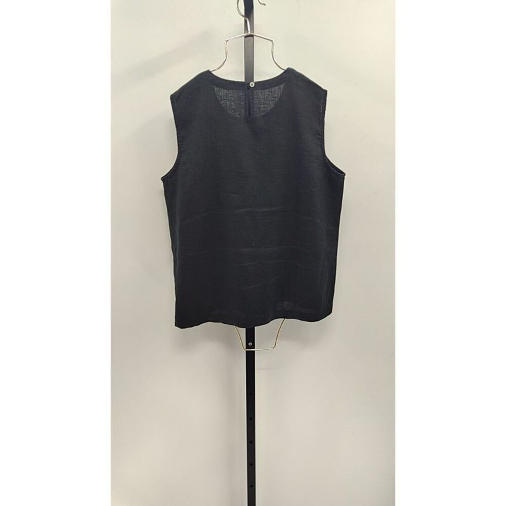 Quince Women 100% European Linen Tank Black Sleeved Top M - Picture 3 of 3